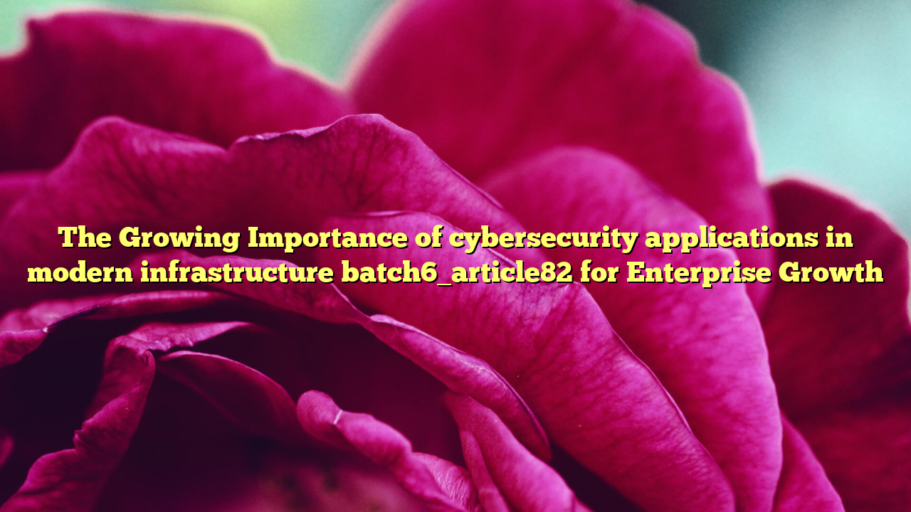 The Growing Importance of cybersecurity applications in modern infrastructure batch6_article82 for Enterprise Growth