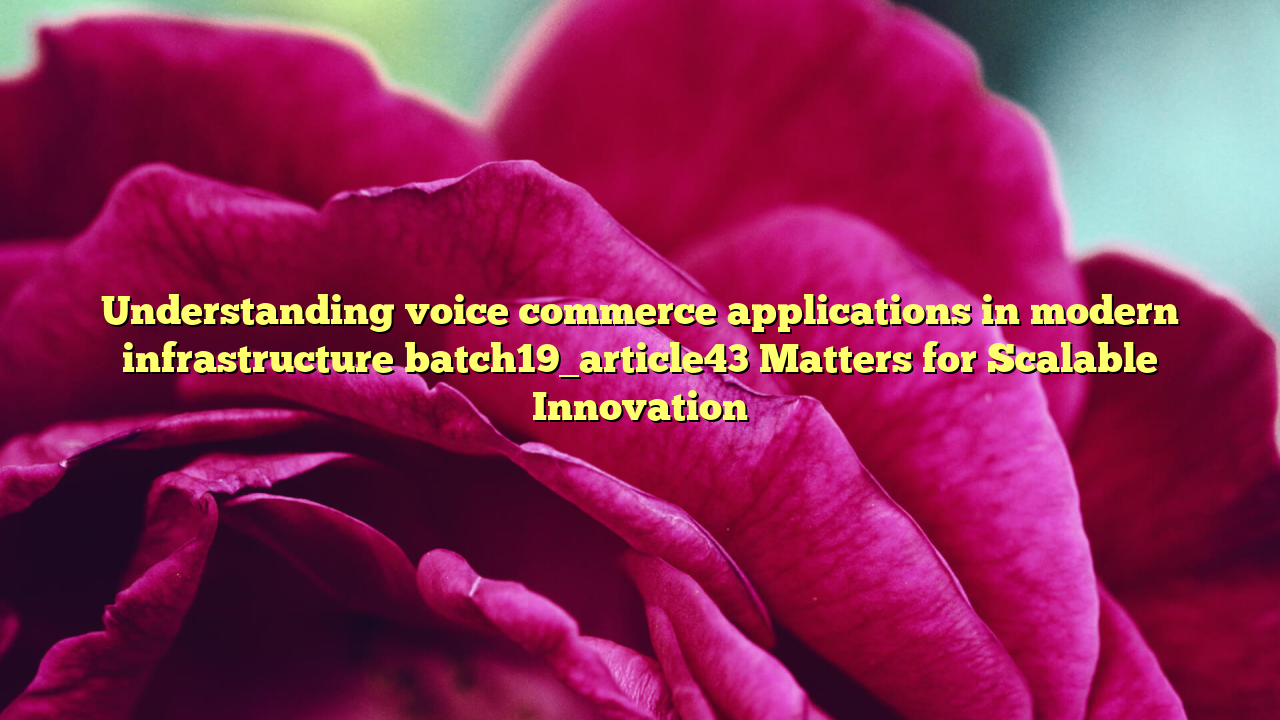Understanding voice commerce applications in modern infrastructure batch19_article43 Matters for Scalable Innovation